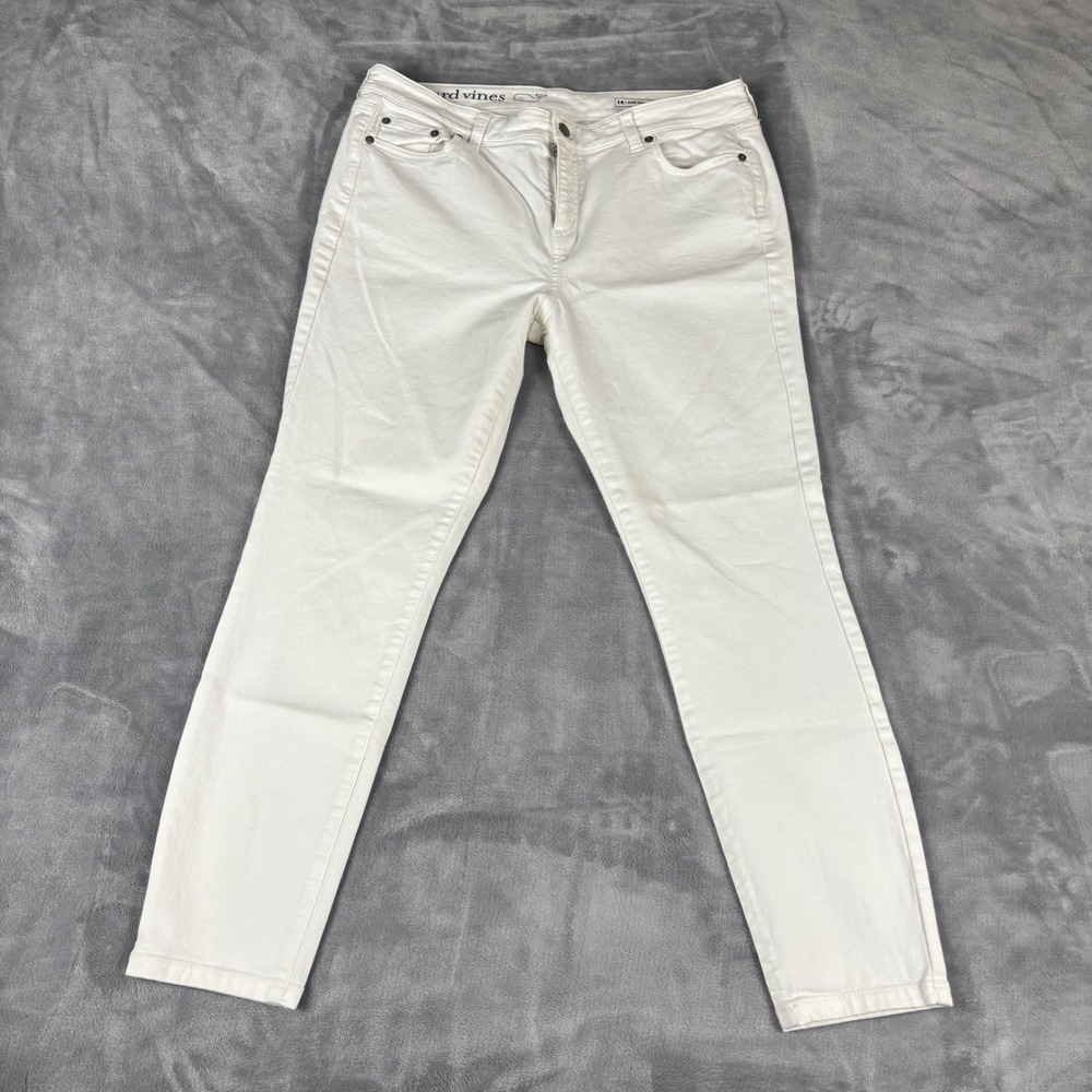 Vineyard Vines Women's White High Rise‎ Skinny Denim Jeans Comfort Size 14